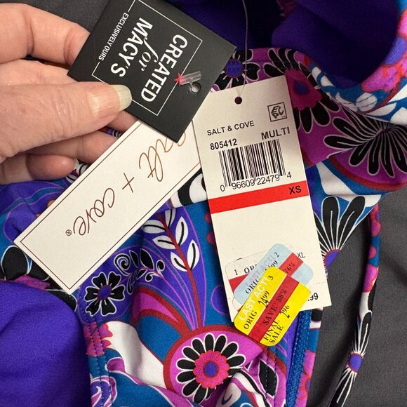 Salt + Cove Women's Floral Print High Waist Bikini Bottoms - Size: XS - NWT - Picture 10 of 11